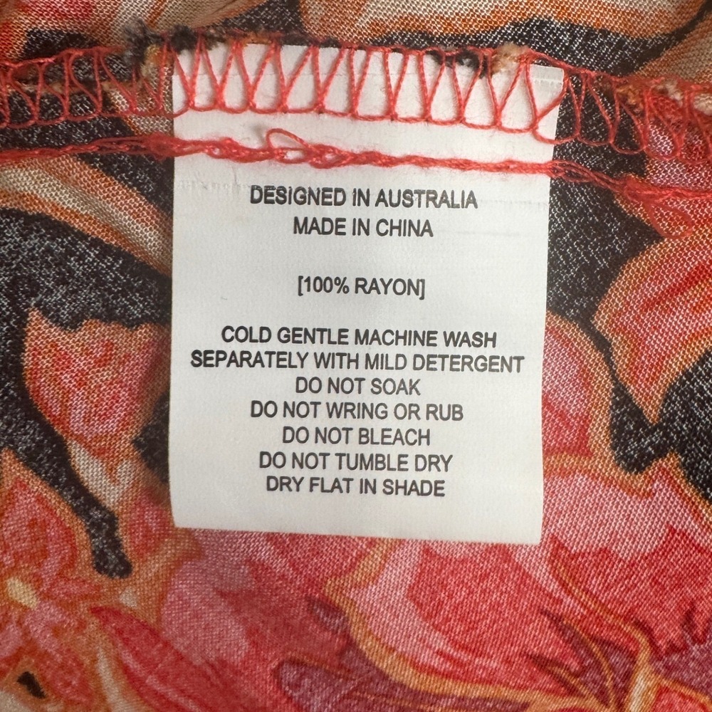 Maeve Anthropologie Caldwell Button Front‎ Dress Womens 6 Red NWT Square Neck - Picture 10 of 10